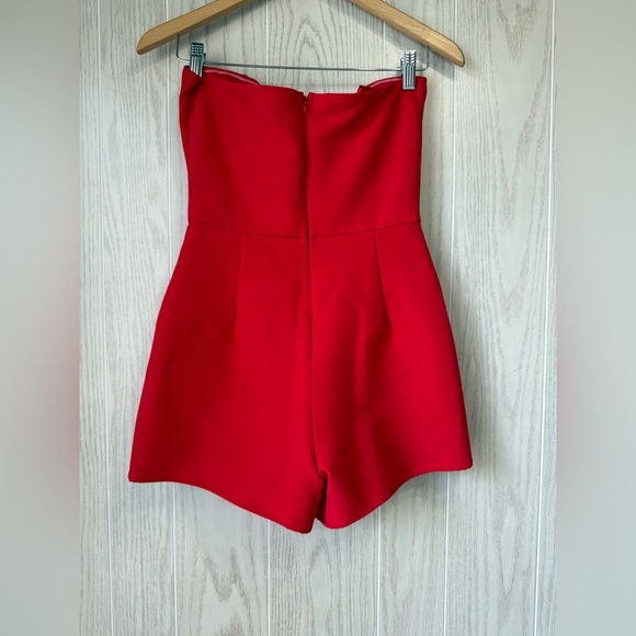 She + Sky RED Strapless Shorts Romper Size Small NWT - Picture 5 of 6
